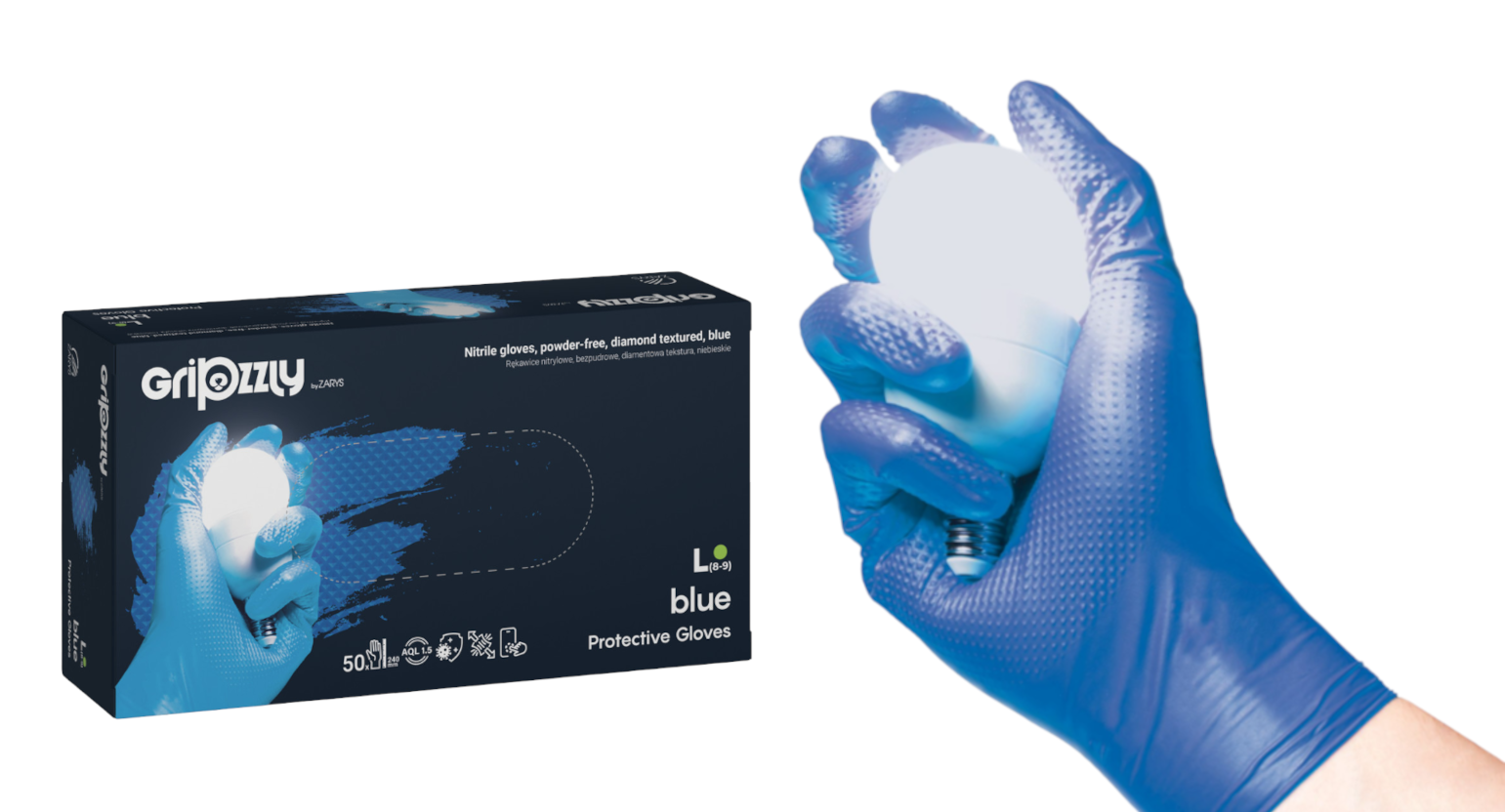 rękawice, rękawiczki nitrylowe, rękawice Grippzly