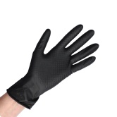 Rękawice nitrylowe Gripzzly mocne z diamentową strukturą czarne