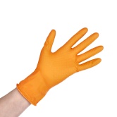 Rękawice nitrylowe Gripzzly mocne z diamentową strukturą pomarańczowe