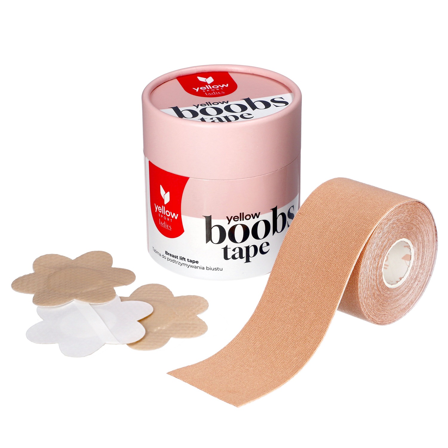 Taśma do podtrzymywania biustu yellowBOOBS TAPE 5cm x 5m, kolor beżowy