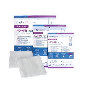 Kompresy gazowe pakowane po 3 sztuki indywidualnie pakowane KOMPRI lux S 